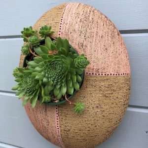 SGV36 -Oval pod - Pink Landscape - 26 x 22 cms