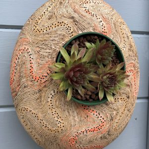 SGV37 - Oval pod - Orange swirl - 26 x 22 cms
