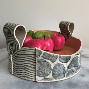 SMH39 -Large Fruit Bowl -pink interior