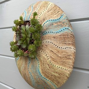 SGV55 - Oval pod -Blue swirl - 26 x 22 cms