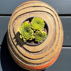 SGV106 - Oval Pod - Orange-Yellow Zen - 22x26cms