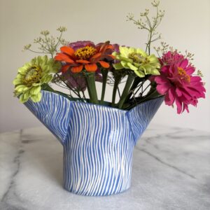 SHC89 -Small vase  Royal blue - 12cm tall 11cm wide