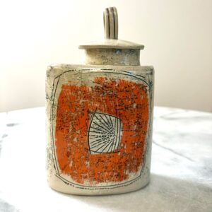 SHC131 - Small flower flask - Orange - 13cm x 12cm