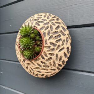 SGV298 - Round Pod - 22cm diameter - Evolve - Drainage holes for planting Keyhole for wall mounting