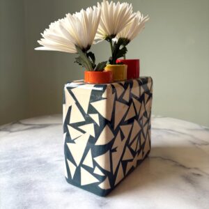 SHC141 -Dark Teal Flower Brick-17cm tall x19cm wide x 8cm deep £150